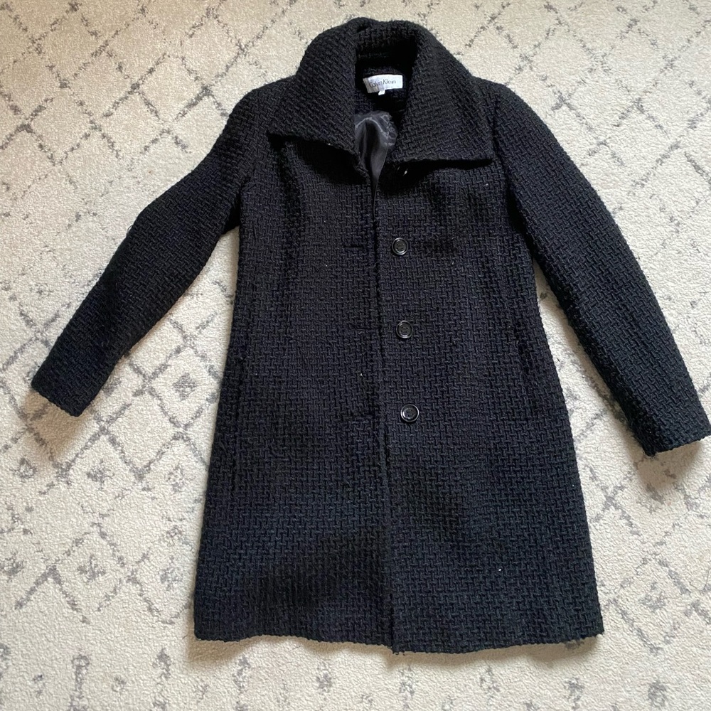 Calvin Klein black pea coat